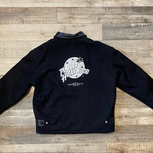 Hard Rock Cafe Varsity Wool Leather Jacket Large Gurnee Mills NWOT